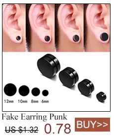 1Pc Punk Titanium Steel Men Strong Magnet Magnetic Ear Stud Non Piercing Earrings Fake Earring Gift for Boyfriend Lover Jewelry