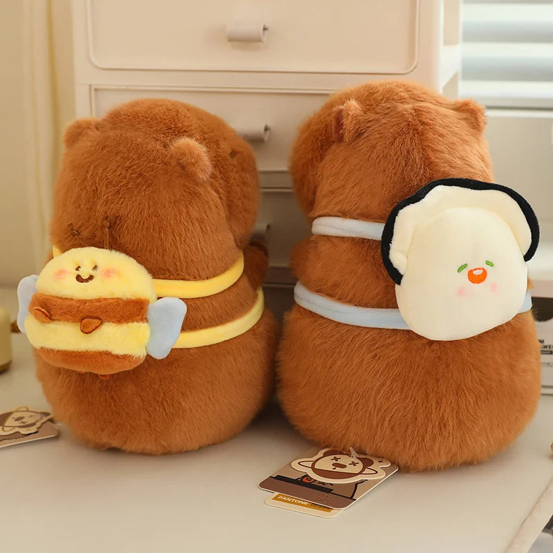 Lotus leaf Capybara Plush Toy Turtle Oyster Bee Bckpack Capibara Cosplay Unicorn Dinosaur Boba Bread Ring Decor Stuffed Animals