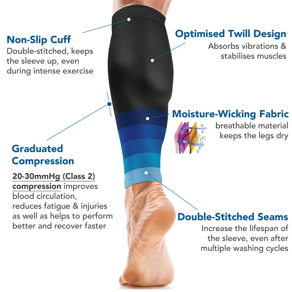 1Pair Sport Compression Calf Sleeves for Men & Women (20-30mmhg) - Footless Compression Socks for Shin Splints Running Cycling