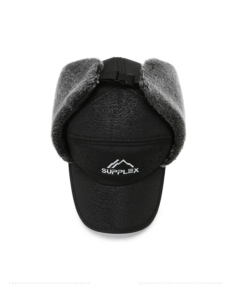 Men Women FauxEarHat Cap Winter Ski Trooper Trapper Cap Black Ski Trooper Trapper Cold snow Cap Accessories Winter Warm Hat