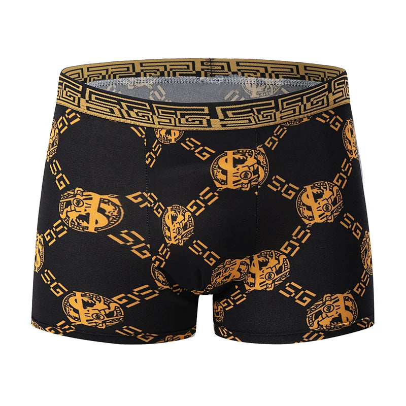 5 /10 Pack Men's Black Gold Printed Boxer Underwear Comfortable And Versatile Plus Size Sexy Young Men's Leisure Sports Beach sh