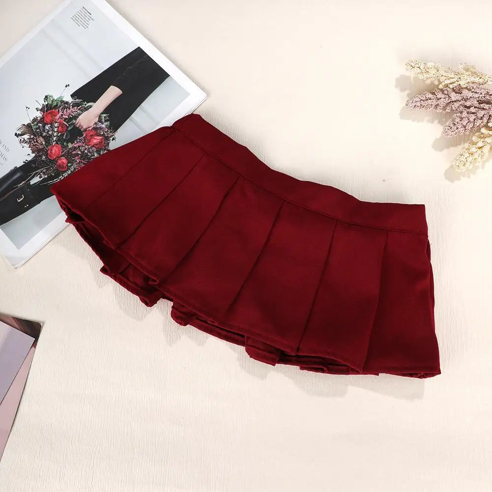 Sexy Pleated mini Skirts Women Summer high Waist Micro Plaid Skirt Pink Black cute Skirts Student Girls Harajuku Goth Y2k Skirt