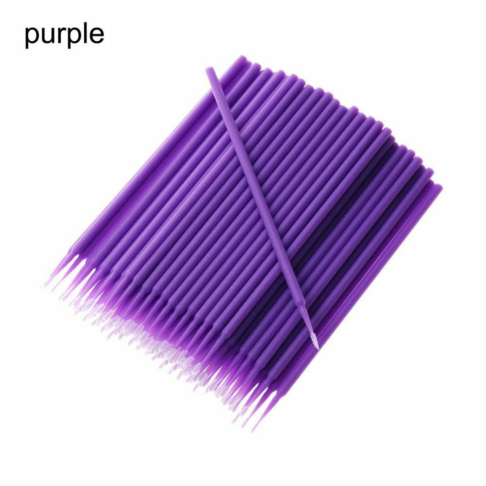 100Pcs Up Paint Micro Brush Tips 1.5mm Mini Car Touch Up Paint Micro Brush Purple Auto Applicator Sticks Detailing Car Products