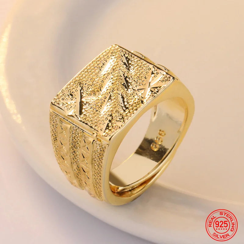 24 k gold ring can be adjusted for women, men's engagement party wedding jewelry gifts