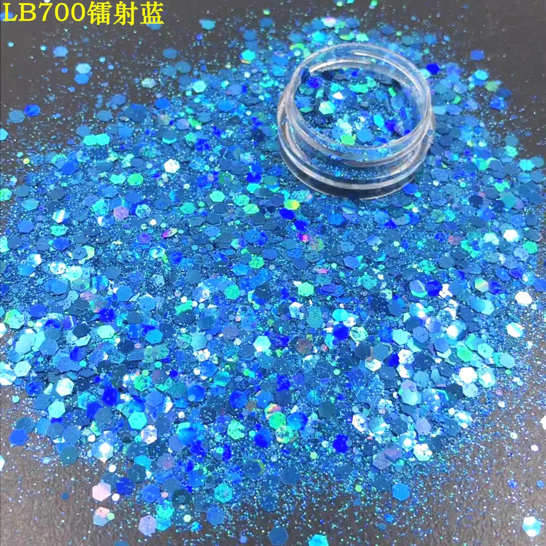 24 Colors Holographic Chunky Glitter 24 Colors Total Laser Nail Glitter Flakes Chunky Holographic Laser Nail Glitter