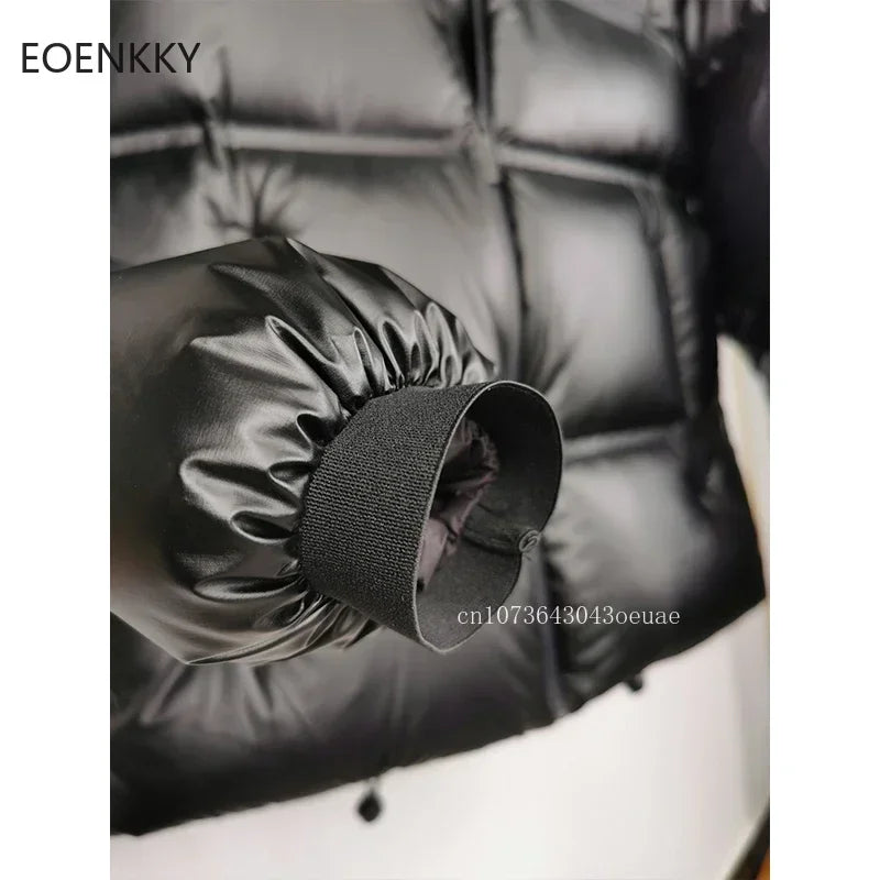 EOENKKY Couples Fashion Hooded Down Jacket Men's Short Bread Jacket Women's Casual Top Coat 1: 1 High Quality Winter Down Jacket