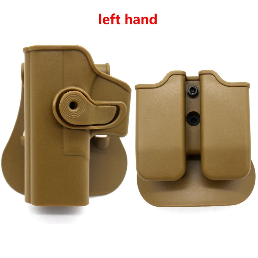 Left Hand Gun Holster IMI Glock Gun Case Pistol Gun Holster for Gen 1-4 Glock 17 waist with 9mm Mag Pouch Hunting Accessories