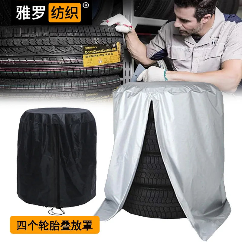 Multisize Car Tire Cover 4 Tires Capacity Storage Bag Waterproof Dustproof 210D Polyester Big Capacity Outdoor Tire Covers