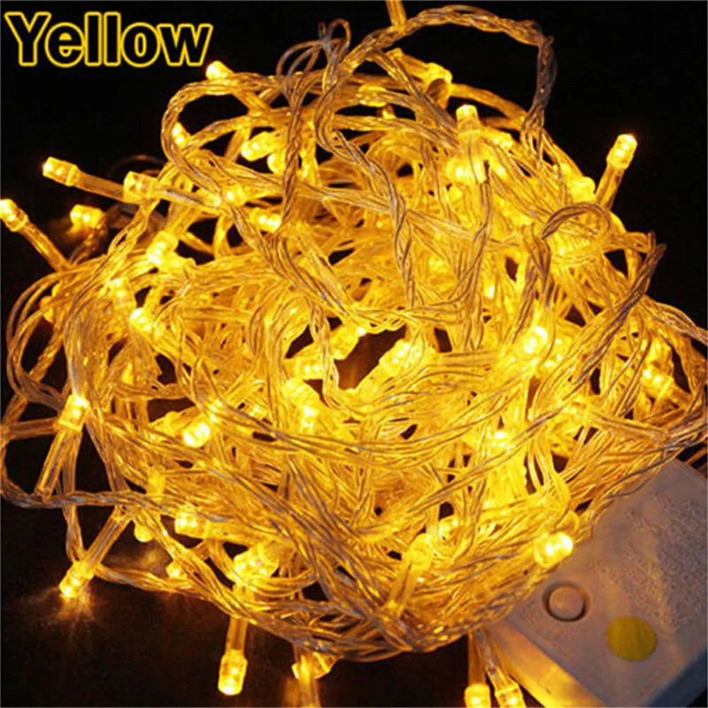 10M LED String Light Christmas Lights Indoor Outdoor Tree Decoration 100 LEDs Waterproof Holiday Garland Fairy Lights