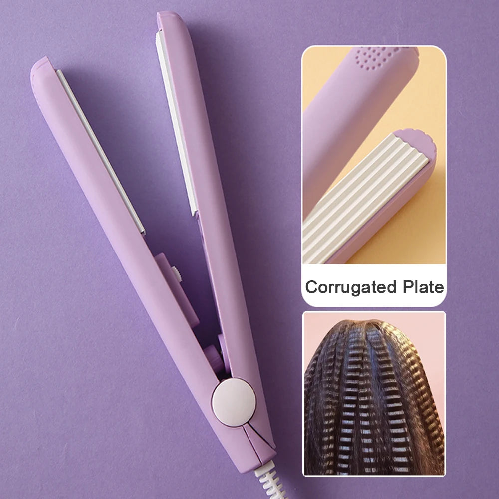 2024 Best Sell Mini Hair Curler Fluffy Splint Flat Iron Curling Corrugated Plate Pro Electric Hair Crimper For All Hair Lengths