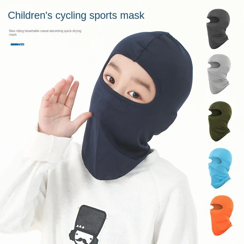 Kids Caps Cycling Balaclava Full Face Ski Mask Bicycle Hat Windproof Breathable Anti-UV Motocross Motorcycle Helmet Liner Hats