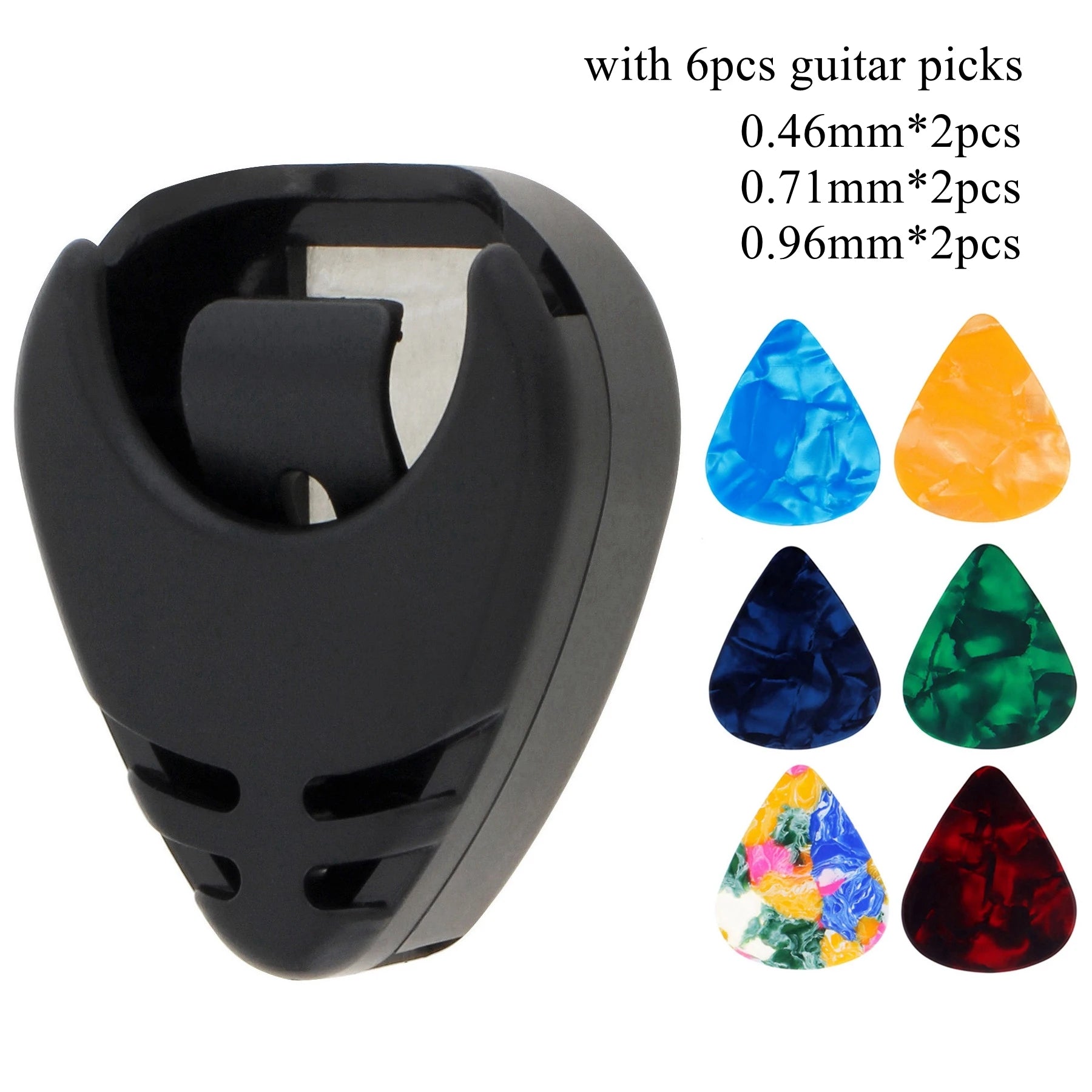 Black Plastic Stick on Guitar Pick Holder for Acoustic Ukulele / Guitar / Bass with Adhesive Back, Convenient Picks Placement