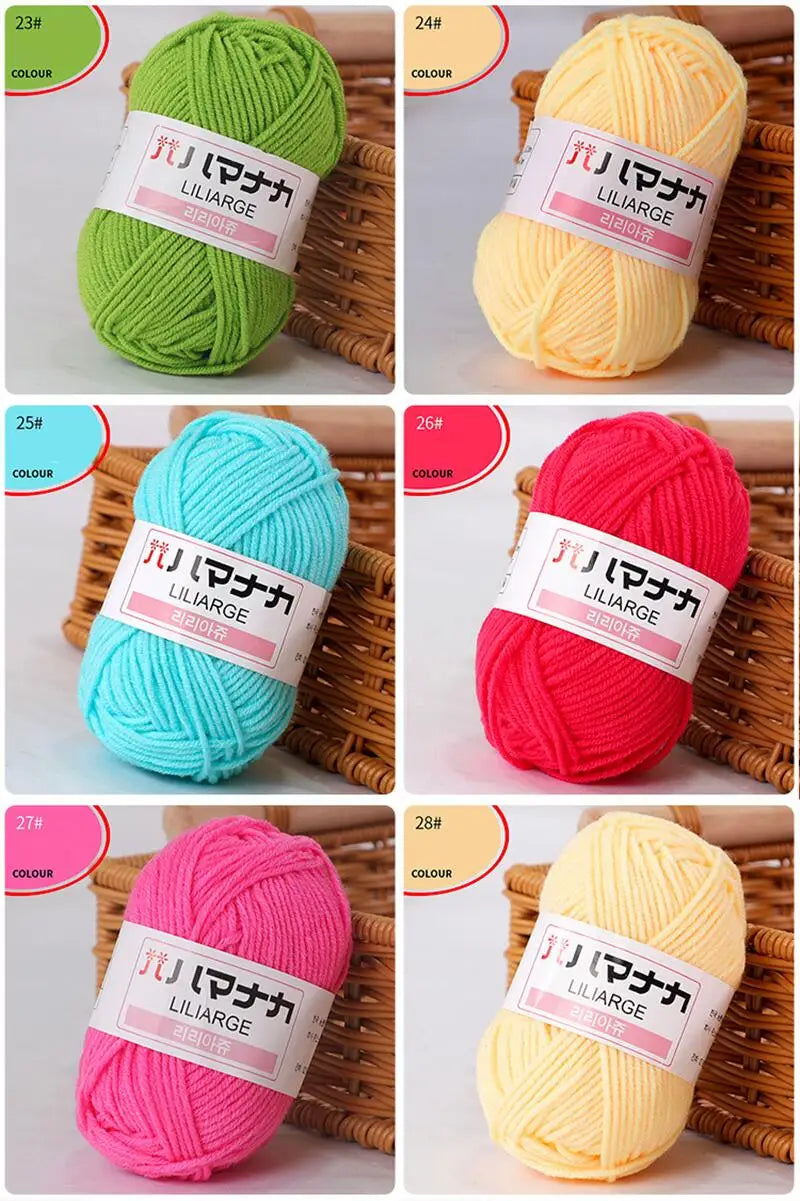 25G Baby Milk Sweet Soft Cotton Knitting Wool Yarn Thick Fiber Yarn Velvet Yarn Hand Knitting Wool Crochet Yarn for DIY Sweate