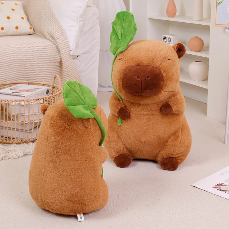 Lotus leaf Capybara Plush Toy Turtle Oyster Bee Bckpack Capibara Cosplay Unicorn Dinosaur Boba Bread Ring Decor Stuffed Animals