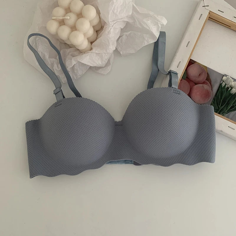 1Pc Seamless Underwear Sexy Gathered Bras Solid Color Lingerie Soft Comfortable Underwear Women's Intimates