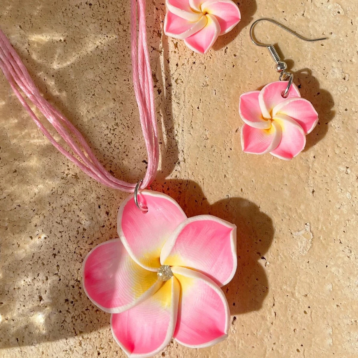 Polynesia Hawaiian Plumeria Dangle Earrings Handmade Soft Polymer Statement Drop Ear Rings Jewelry 2024 Flower Earring for Women