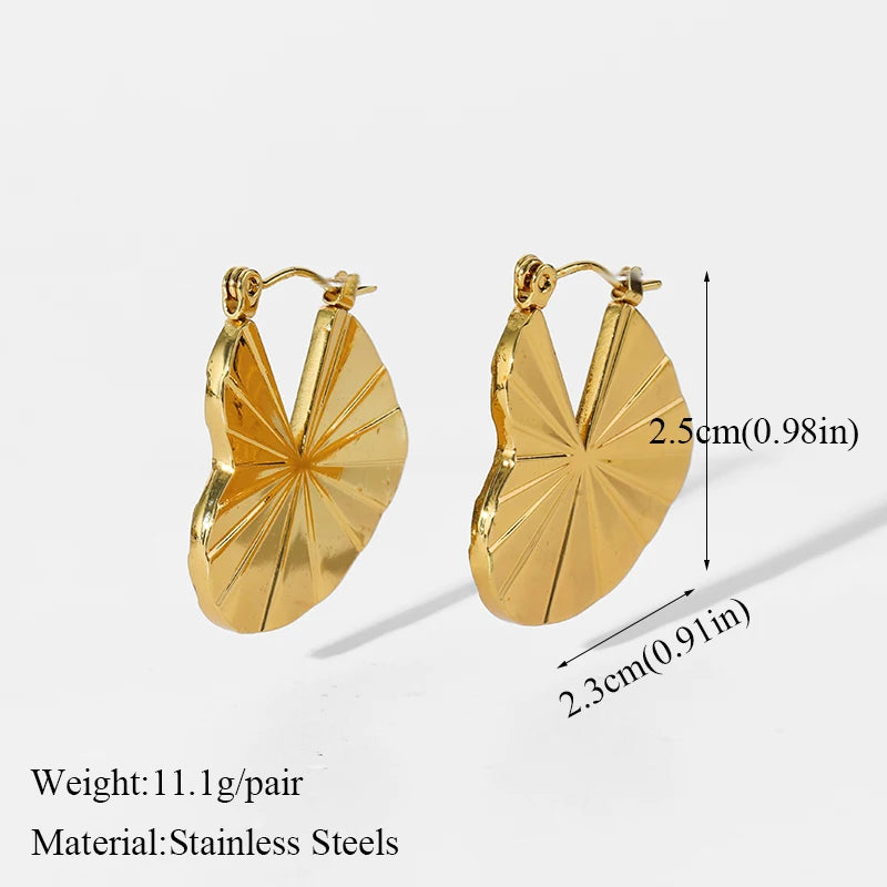 EILIECK 316L Stainless Steel Waterproof Gold Color Stud Earrings For Women Girl Fashion New Gift Ear Buckle Jewelry Bijoux