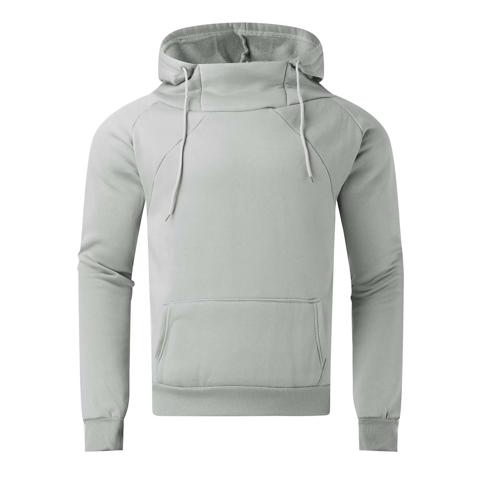 Mens Autumn And Winter Turtleneck Hoodie Men Hooded Pullover Tops Solid Color Japanese Hoodies Loose Sweatshirt Y2k Streetwear