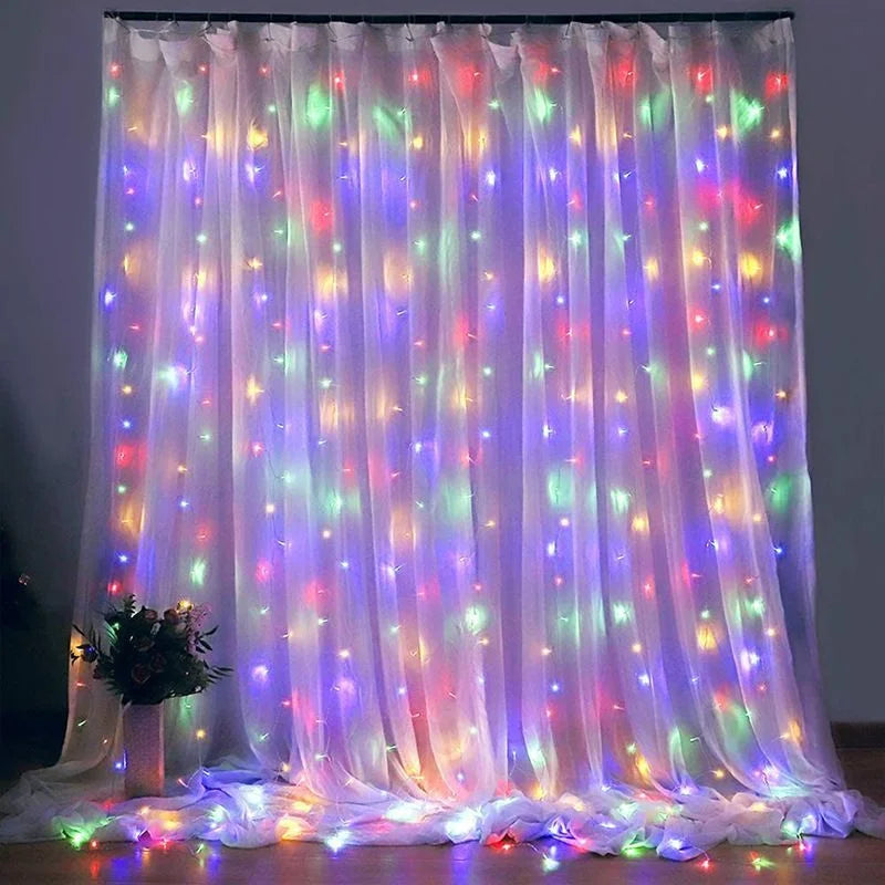 3/4/6M USB LED Curtain 8Modes Remote Control String Lights Holiday Wedding Fairy Garland Lights For Bedroom Living Room Decor