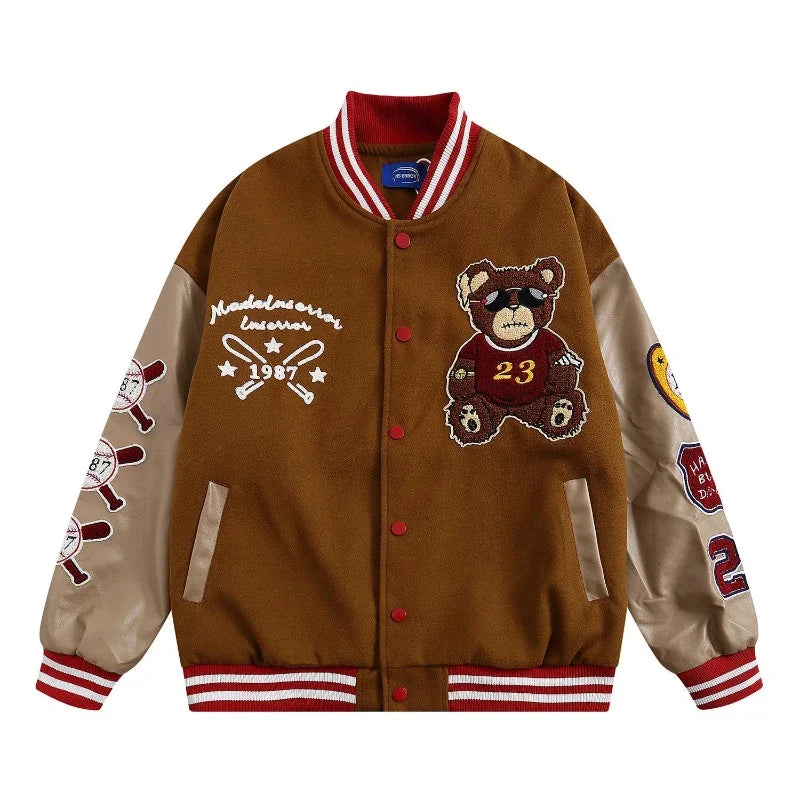 90 Street retro baseball uniform letter embroidery Y2K casual loose Joker high street coat couple Harajuku style sports