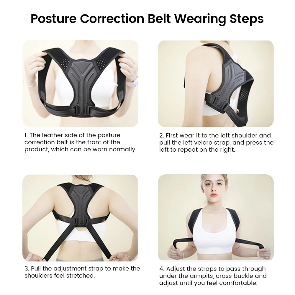 Adjustable Back Shoulder Posture Corrector Belt Clavicle Spine Support Reshape Your Body Home Office Sport Upper Back Neck Brace