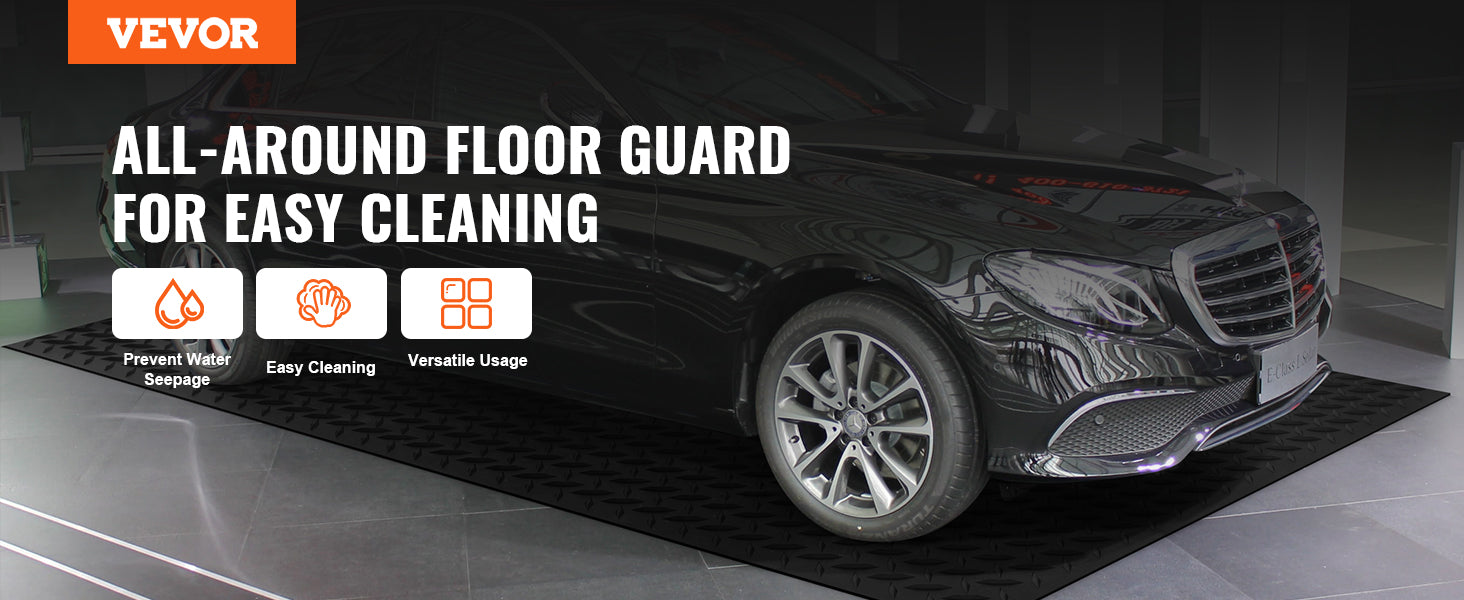 VEVOR Diamond-Plate Rubber Flooring Roll SBR Rubber Garage Floor Mat Easy to Clean for Under Cars Garage Industry Gym